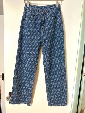 Blue Patterned Jeans